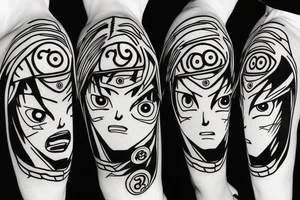 Sharingan from Naruto, the beatles, and a guitar. tattoo idea