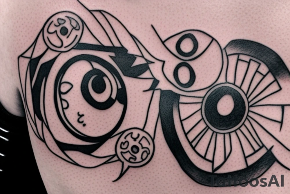 Sharingan from Naruto, the beatles, and a guitar. tattoo idea