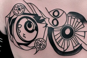 Sharingan from Naruto, the beatles, and a guitar. tattoo idea
