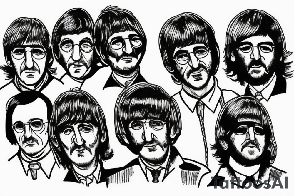 The beatles walking down an endless spiral. tattoo idea