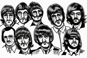 The beatles walking down an endless spiral. tattoo idea