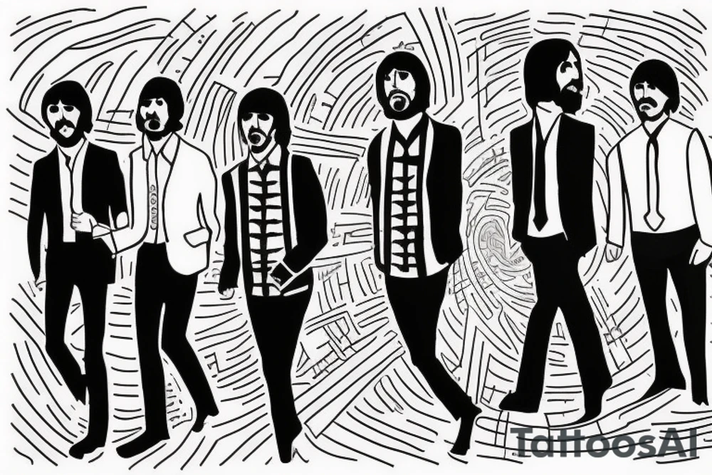 The beatles walking down an endless spiral. tattoo idea