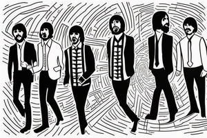 The beatles walking down an endless spiral. tattoo idea