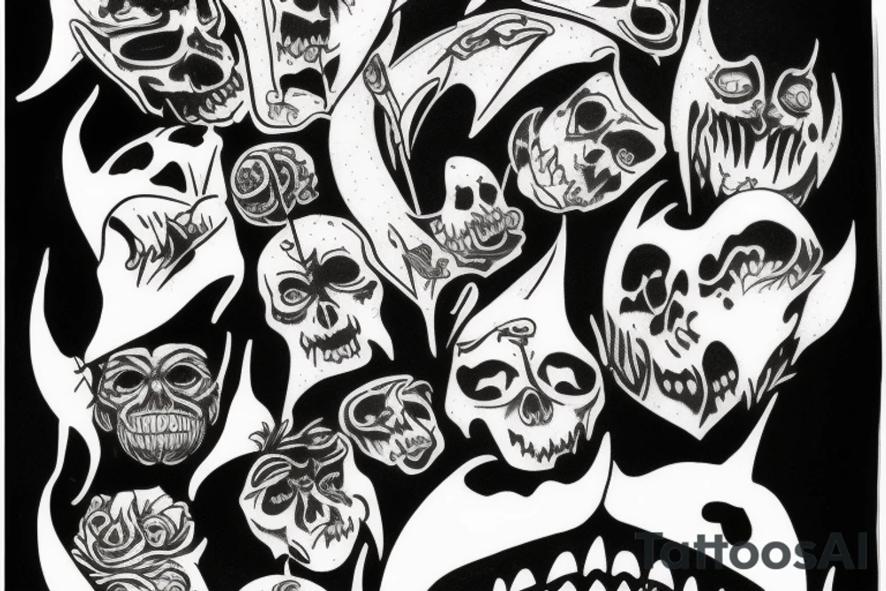 Old Vampire with bats tattoo idea