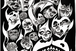 Old Vampire with bats tattoo idea