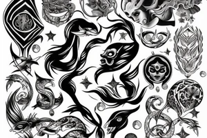 Aquarienstar, good and evil, balance tattoo idea