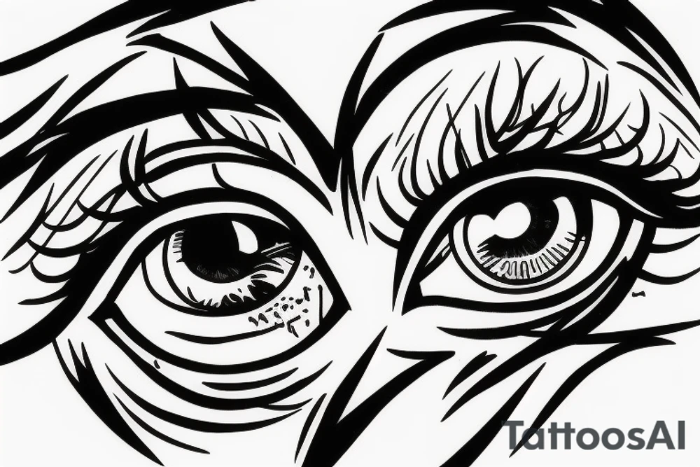 simple eye without a pupil tattoo idea