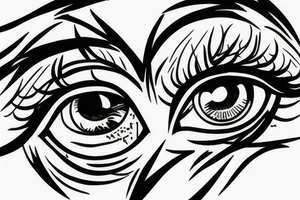 simple eye without a pupil tattoo idea