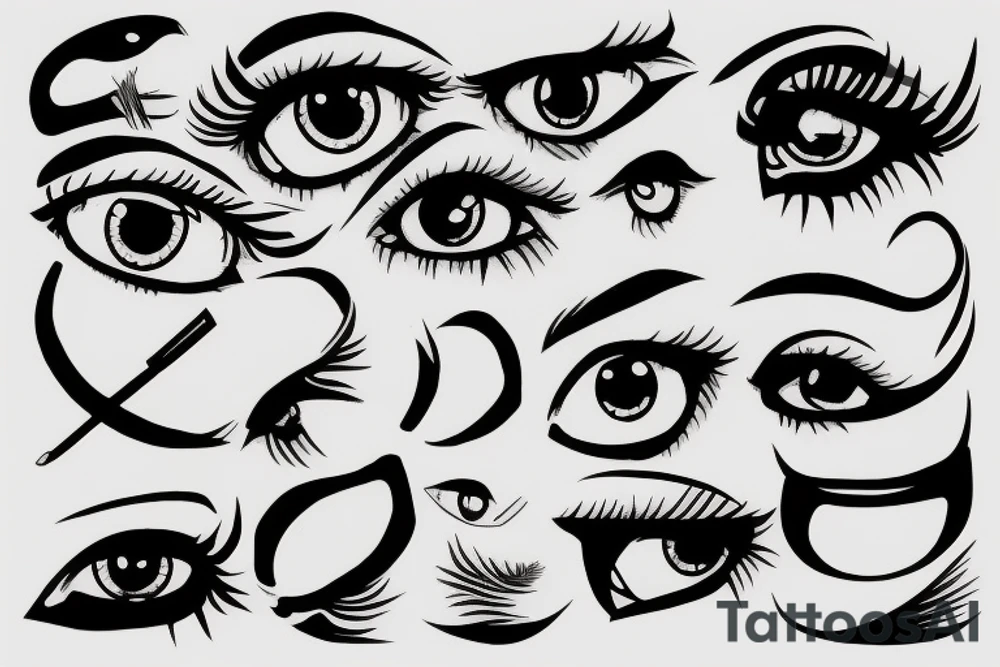simple eye without a pupil tattoo idea