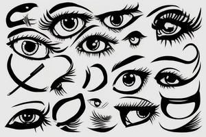 simple eye without a pupil tattoo idea