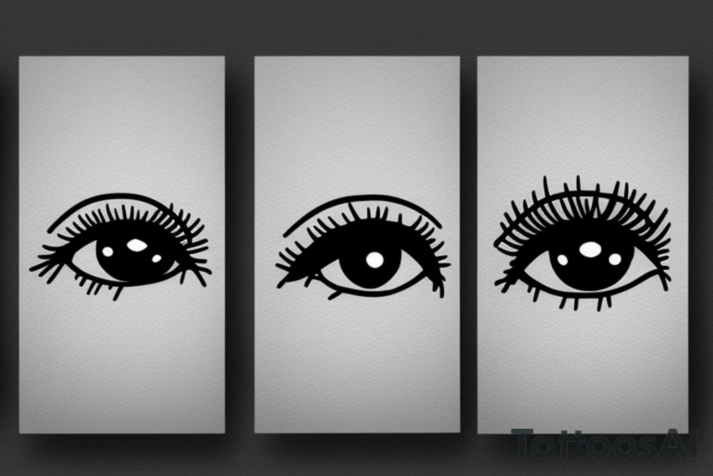 simple eye without a pupil tattoo idea