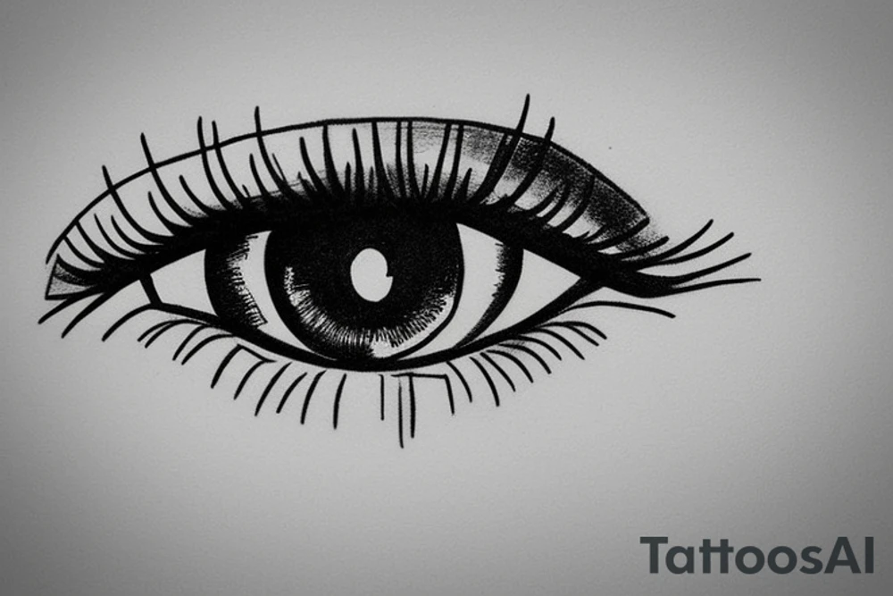 simple eye without a pupil tattoo idea