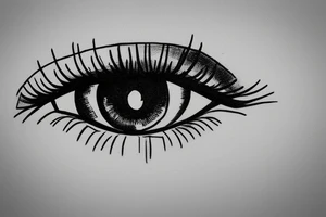simple eye without a pupil tattoo idea