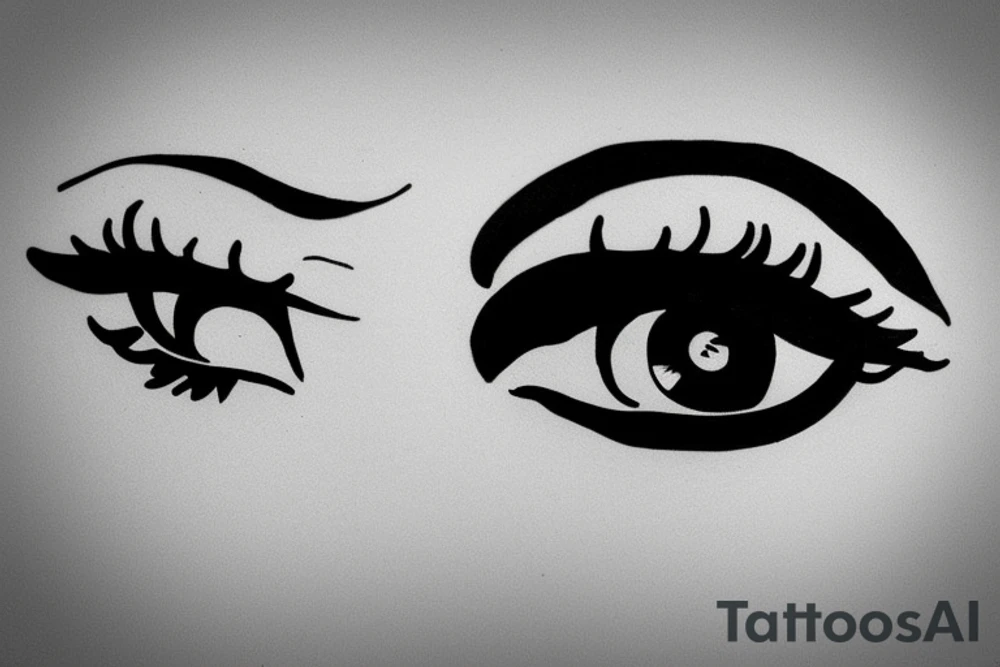 simple eye without a pupil and an iris tattoo idea