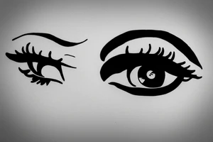 simple eye without a pupil and an iris tattoo idea