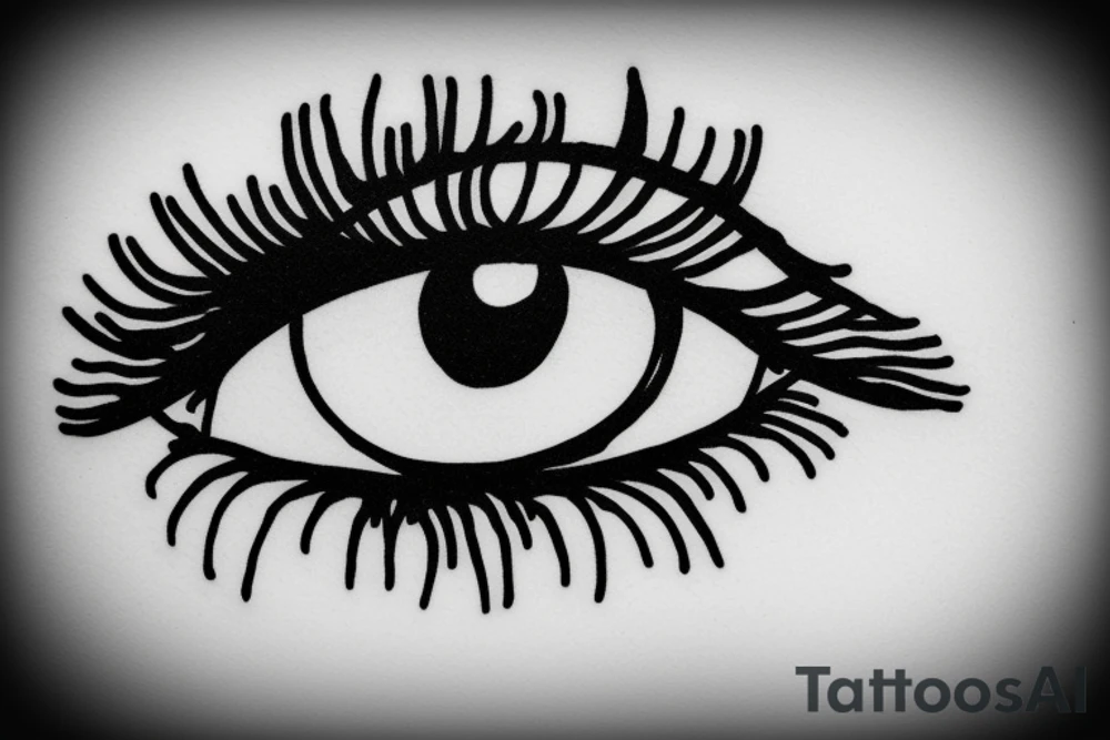simple eye without a pupil and an iris tattoo idea