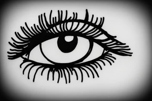 simple eye without a pupil and an iris tattoo idea