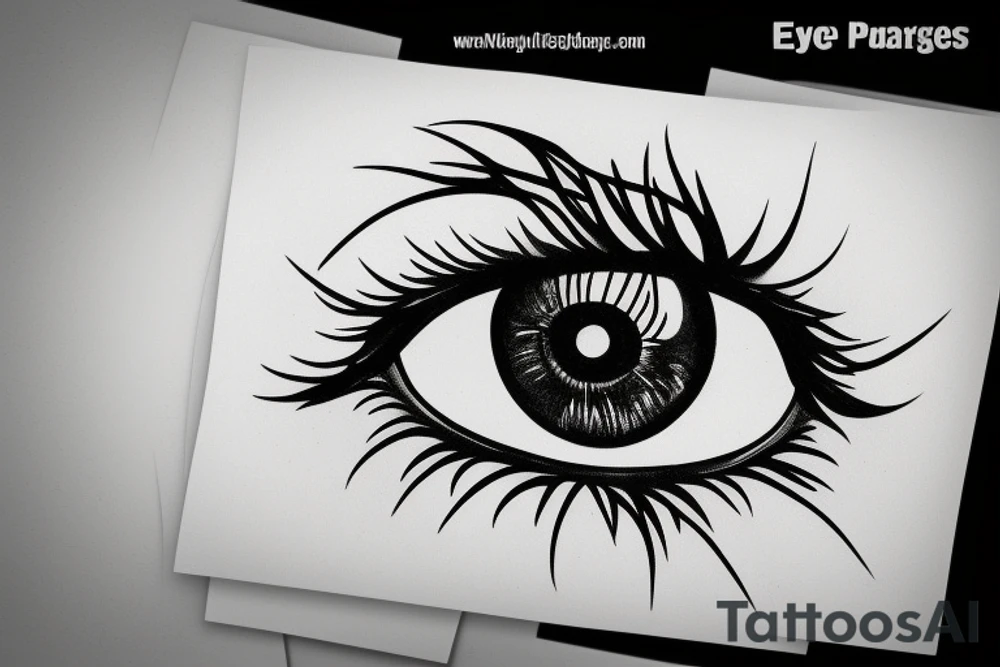 simple eye without a pupil and an iris tattoo idea