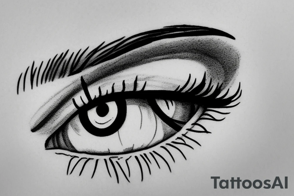 simple eye without a pupil and an iris tattoo idea