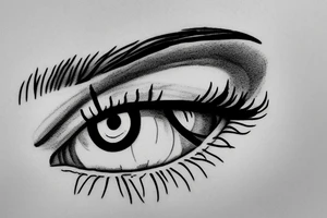 simple eye without a pupil and an iris tattoo idea
