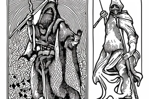 the tarot card the hermit based on dark souls tattoo idea