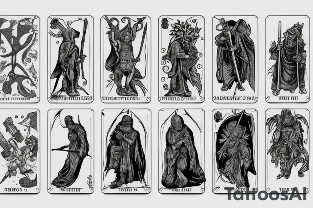 the tarot card the hermit based on dark souls tattoo idea