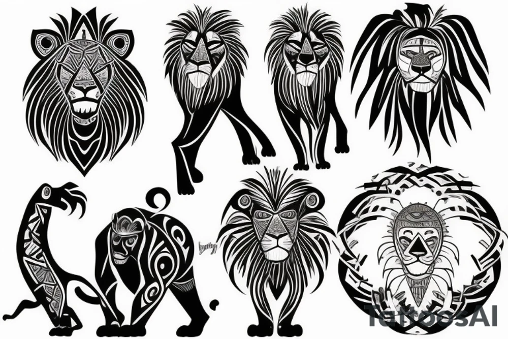 Lion king and brother bear tattoo tattoo idea