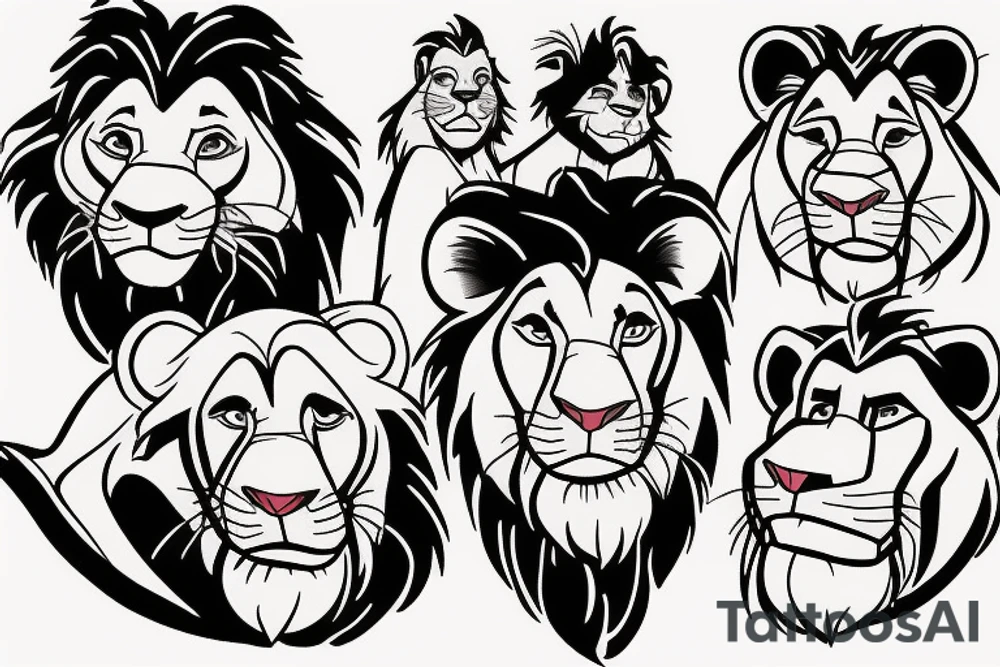 Lion king and brother bear Disney tattoo idea