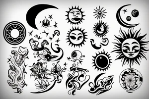 Sun and moon tattoo idea