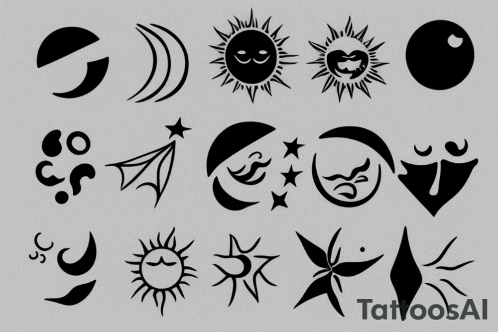 Sun and moon tattoo idea