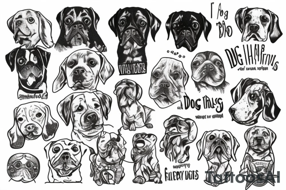 The dog holds his hand tattoo idea
