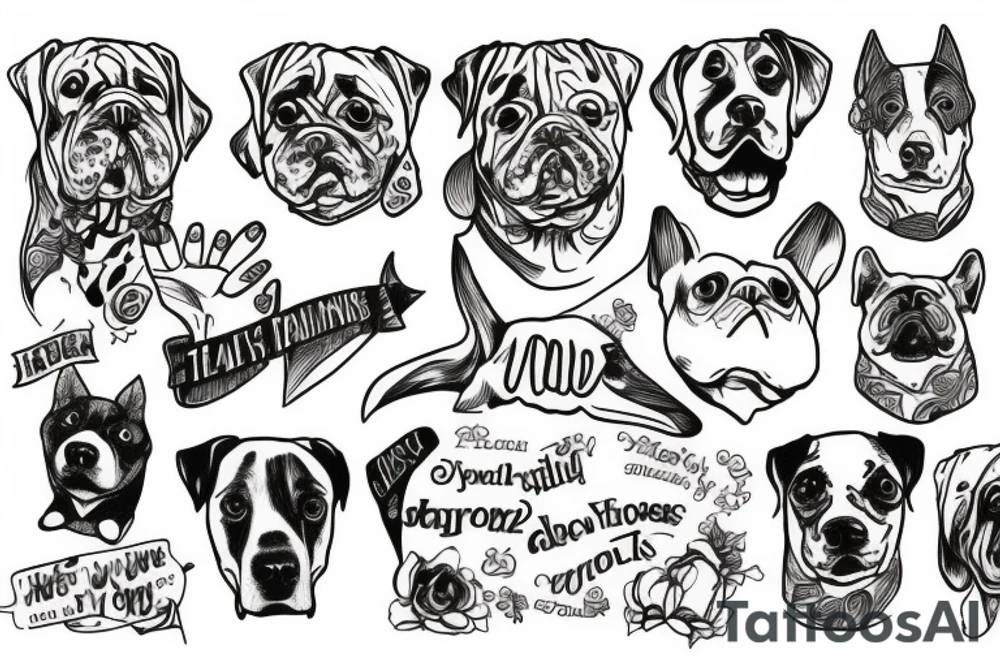 The dog holds his hand tattoo idea