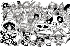 One piece anime, pokemon, zelda tattoo idea