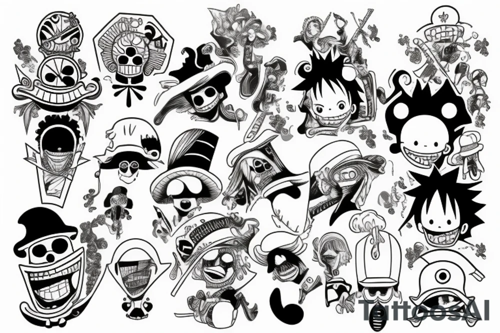 one piece sleeve tattoo tattoo idea