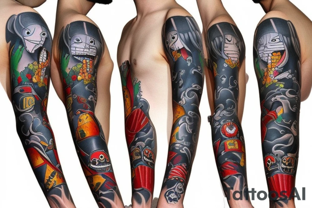 one piece sleeve tattoo tattoo idea