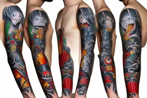 one piece sleeve tattoo tattoo idea