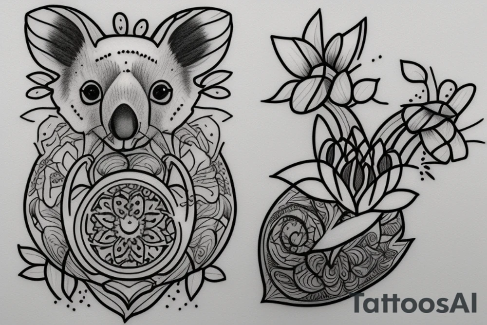 tulip koala tattoo idea