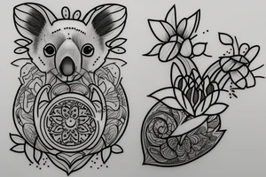 tulip koala tattoo idea