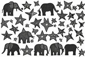 Elephant star tattoo idea
