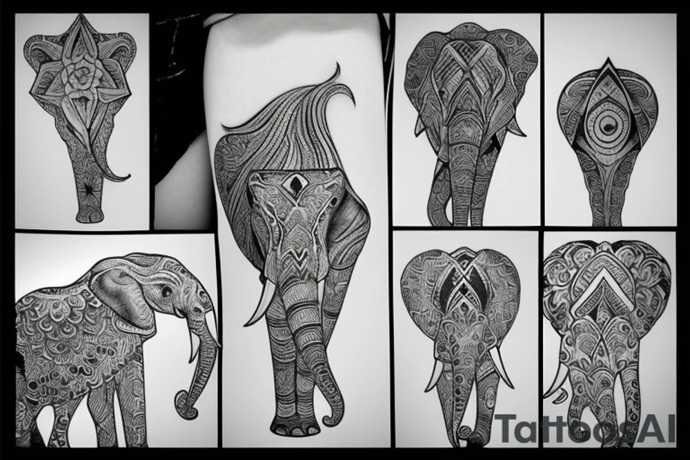 Elephant star tattoo idea