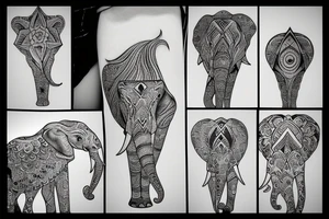 Elephant star tattoo idea