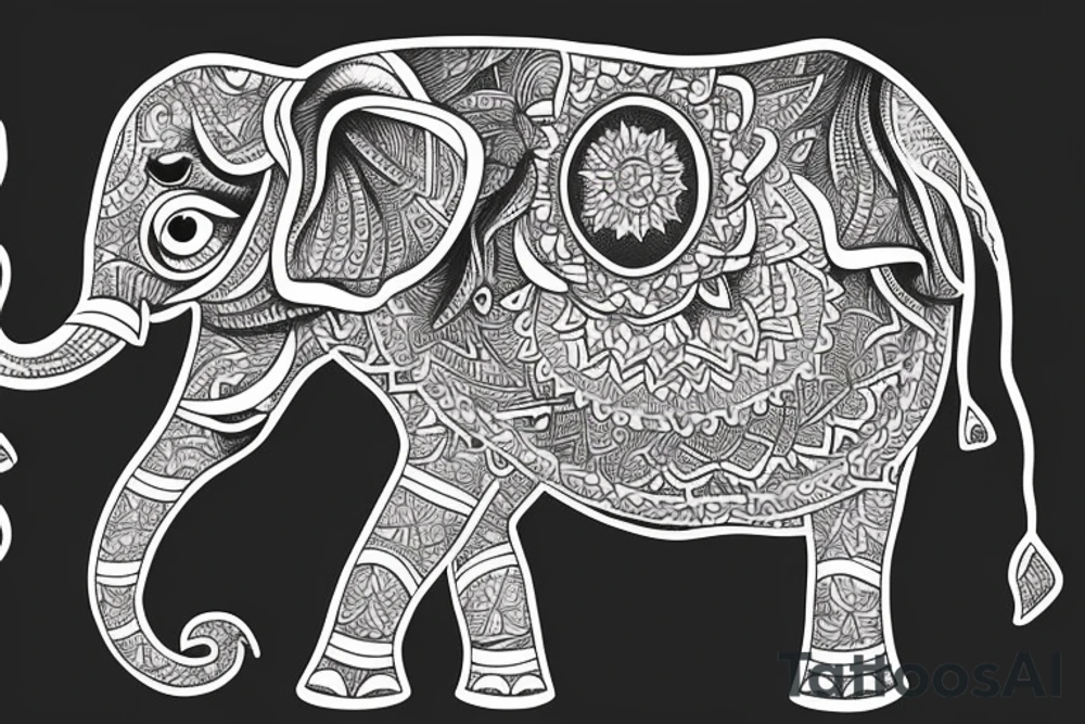 Elephant star tattoo idea