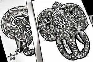 Elephant star tattoo idea