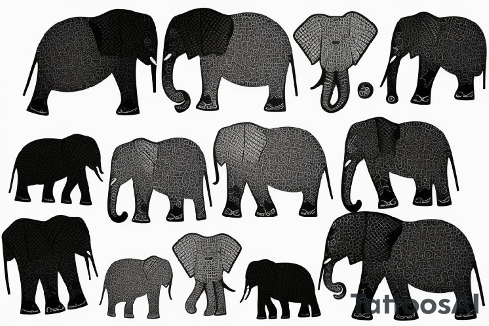 minimal Elephant star tattoo idea