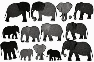 minimal Elephant star tattoo idea