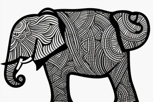 minimal elephant beach tattoo idea