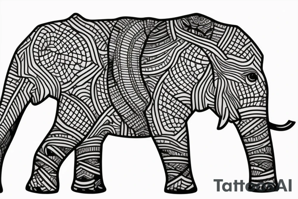 minimal elephant beach tattoo idea