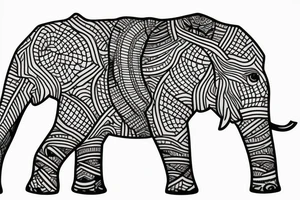 minimal elephant beach tattoo idea