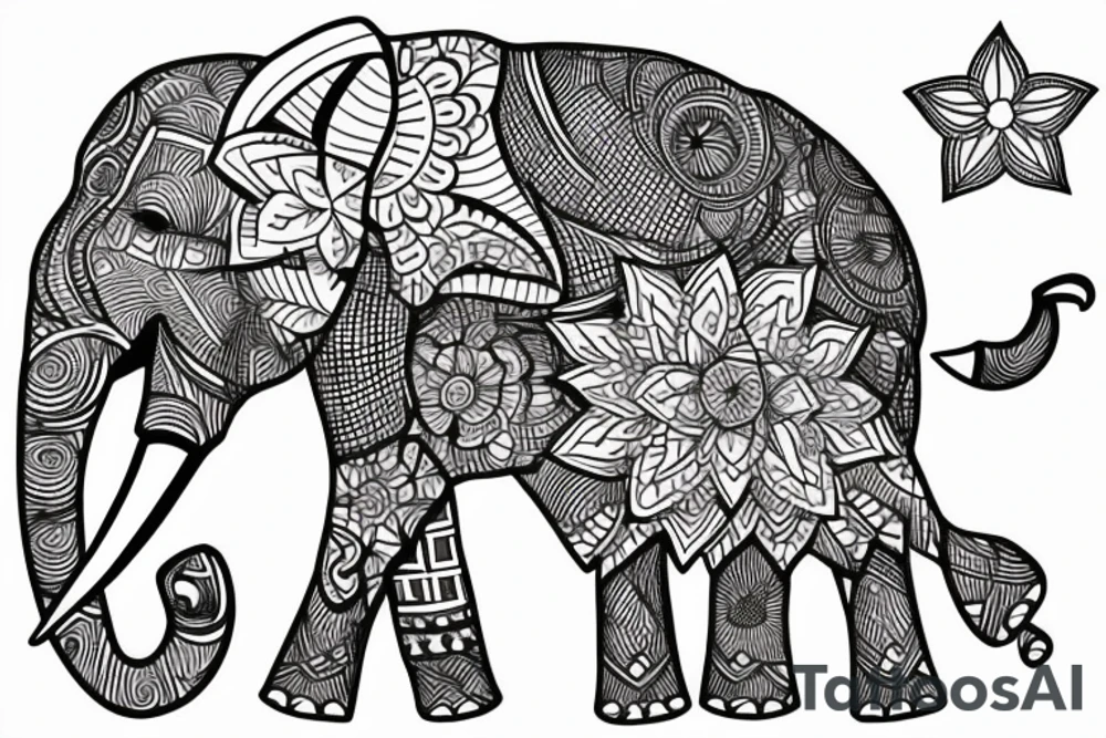 elephant stars tattoo idea