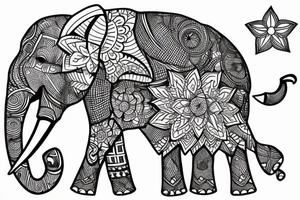 elephant stars tattoo idea